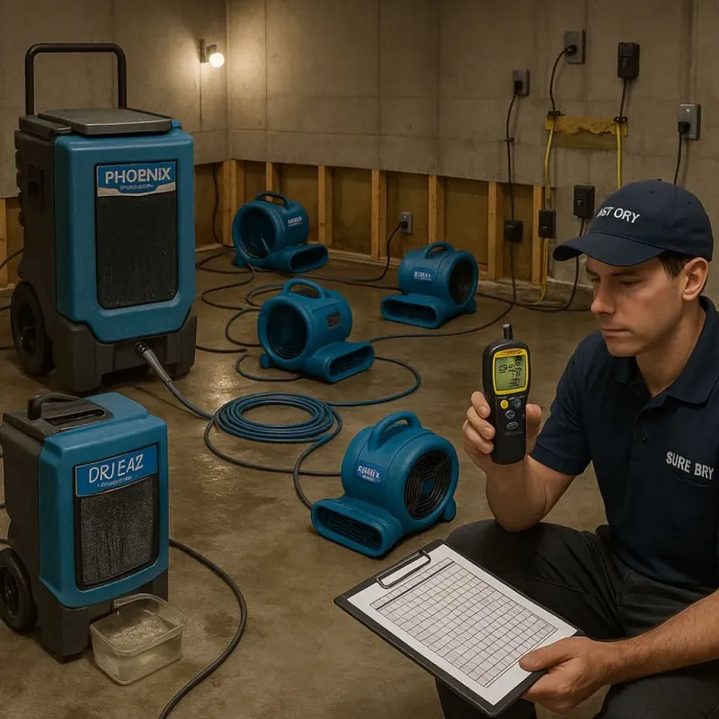 Structural Drying and Dehumidification process in Morris, MN
